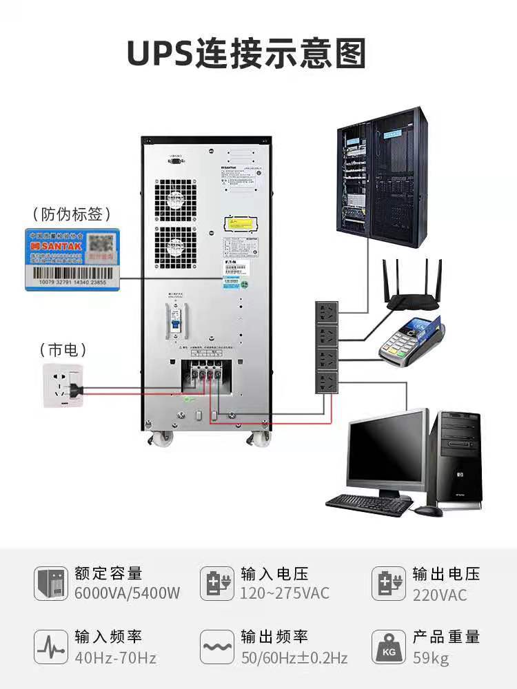 山特UPS电源C6KS与192V外接电池组 打造6KVA可靠电源解决方案